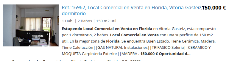 Local comercial en Florida, 150 m²