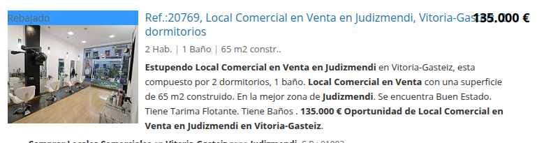 Local comercial en Judizmendi, 65 m²
