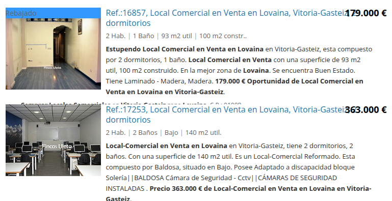 Two commercial units in Lovaina