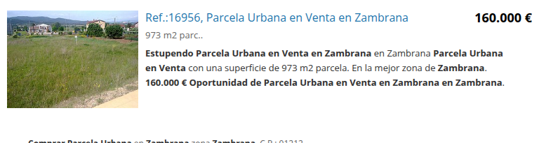 Parcela urbana en Zambrana de 973 m²
