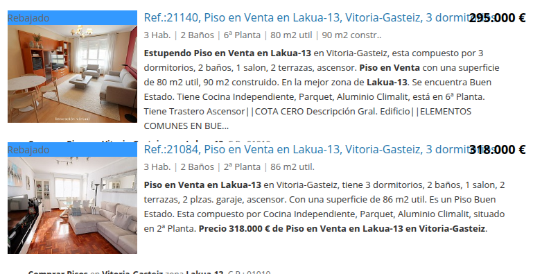 Good-condition Lakua flat, 3 bedrooms