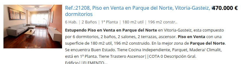 Piso de seis dormitorios en Parque del Norte