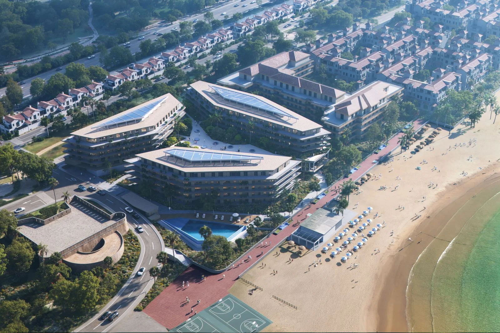 Beachfront development with sea views